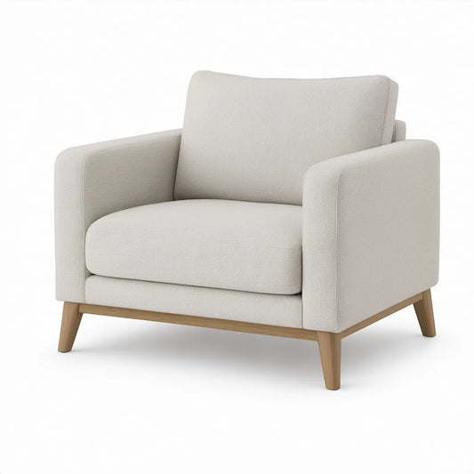 Gepolsterter Armlehnensessel aus Polyester in Creme/Natur, 85 x 85 x 82 cm